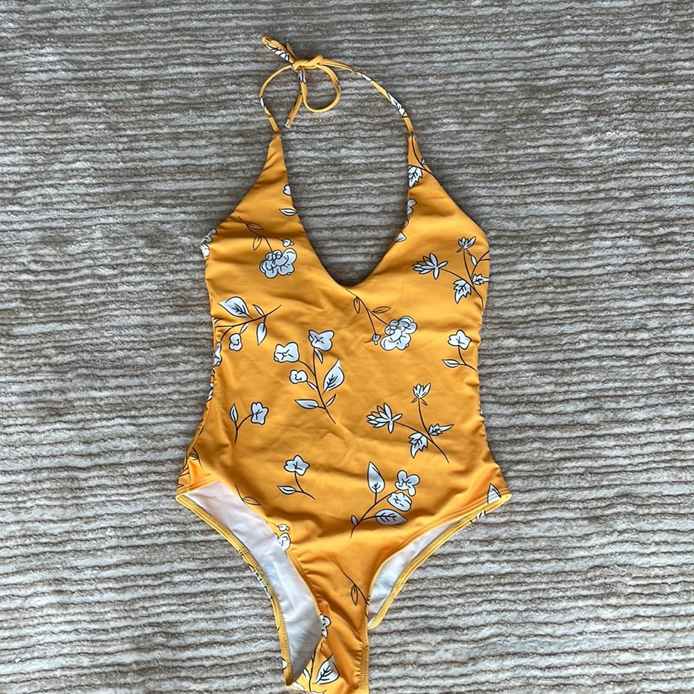 Yellow Floral Swim Suit - Excellent condition! Worn once